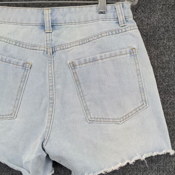 No Boundaries Womens Juniors Cut Off Jean Shorts Blue Size 7 Distressed - Picture 9 of 10